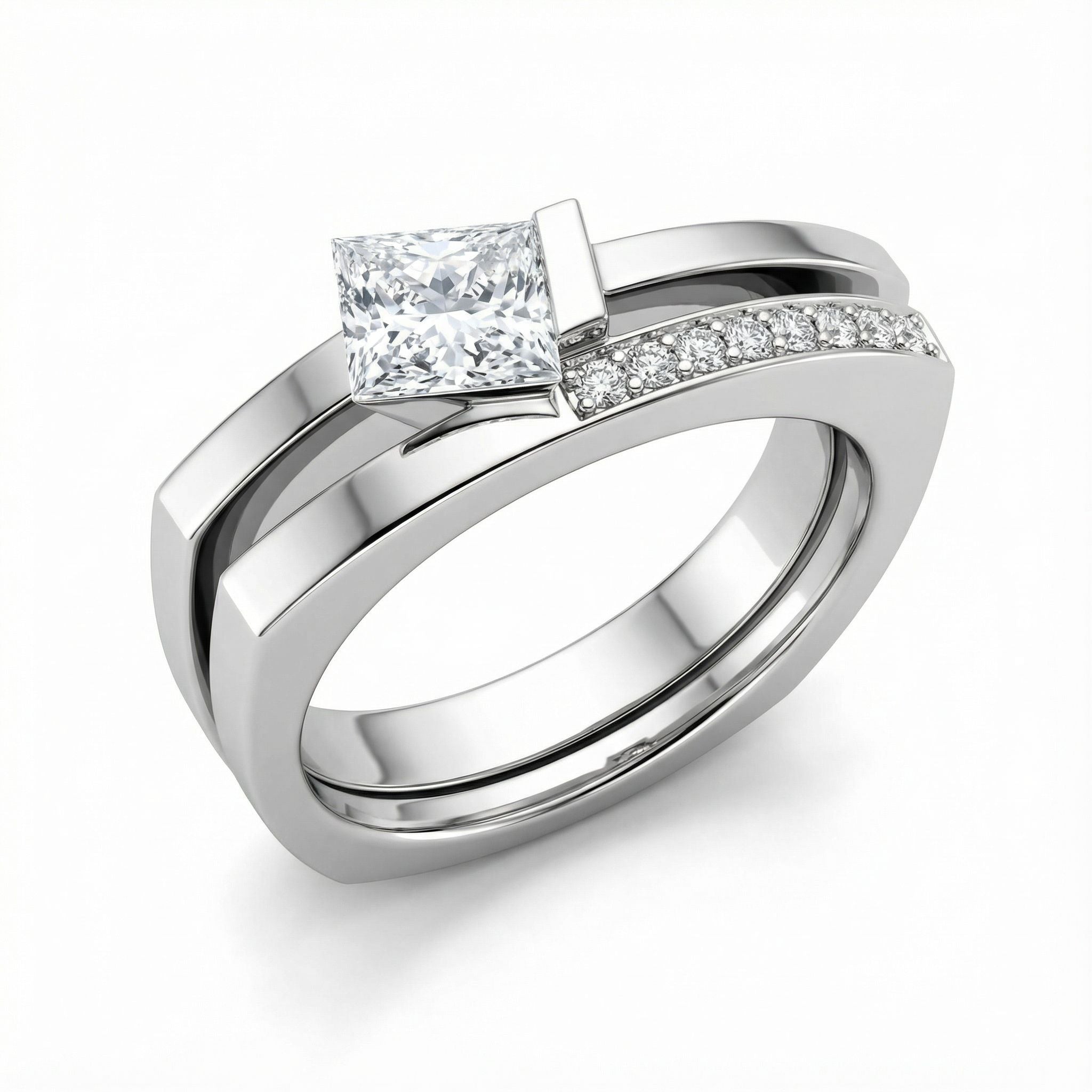IMPERARI LA PRESENZA – CORE LINEAR RING WHITE GOLD