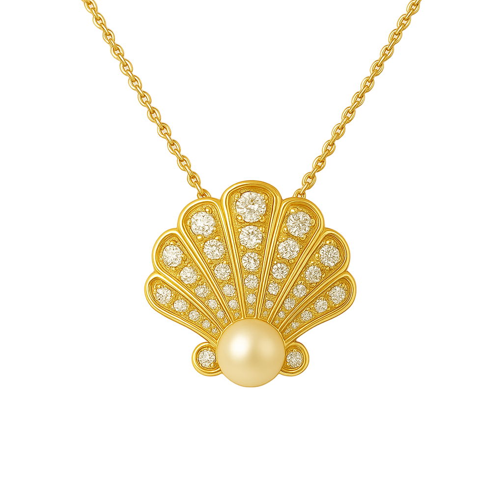 IMPERARI MARE – PEARL DIAMOND NECKLACE YELLOW GOLD