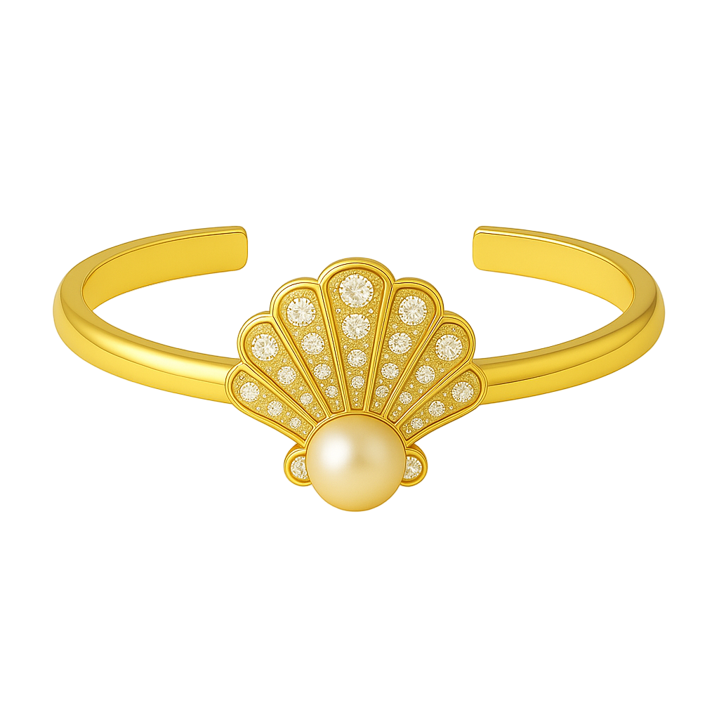 IMPERARI MARE – PEARL DIAMOND CUFF YELLOW GOLD